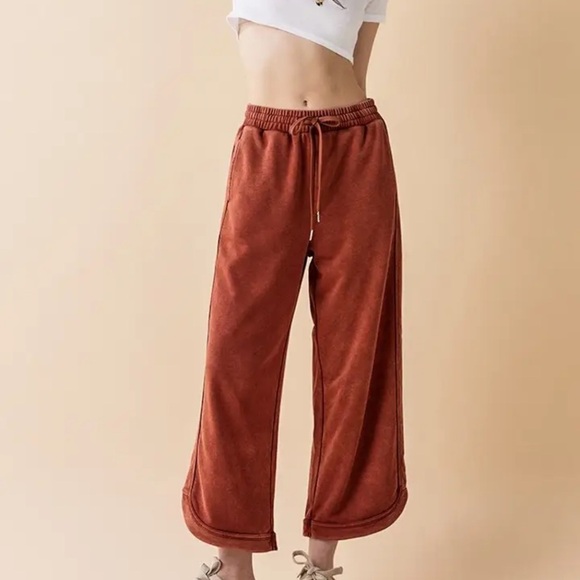 New Noflik Sweatpants Rust Orange Sz M - Picture 8 of 11